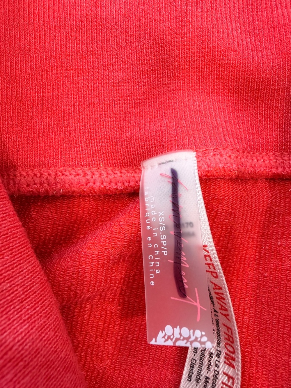 Free People Movement Go To Leggings Coral Orange Textured Drawstring Size XS/S - Picture 4 of 6